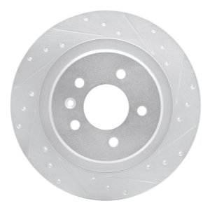 Buick Envision Brake Rotor (1) - Rear Right - R1 Concepts - Drilled & Slotted - Silver - `16-`18